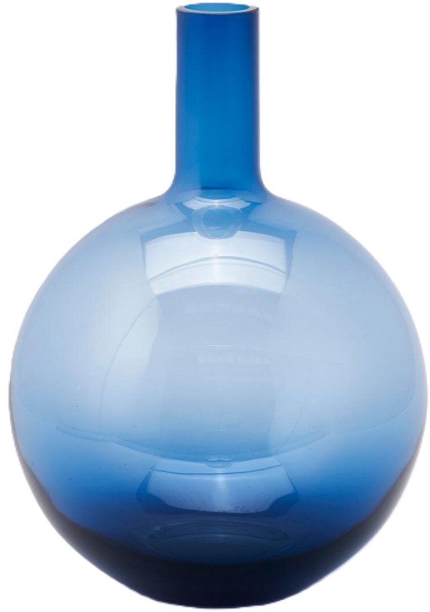 EDG - Vaas- Glas - blauw - D27 x H36 cm - Opening 4 cm