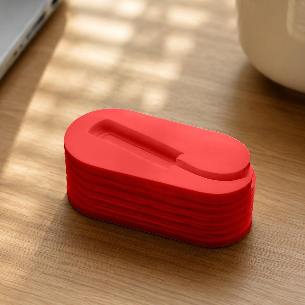 Ulisem - Kabelhaspel Organizer Clip Compact Siliconen Snoerhouder Voor USB C En Oplaadkabels - Bureau Opgeruimd - Kabel Organizer - Anti-Klit Kabelhouder - Rood