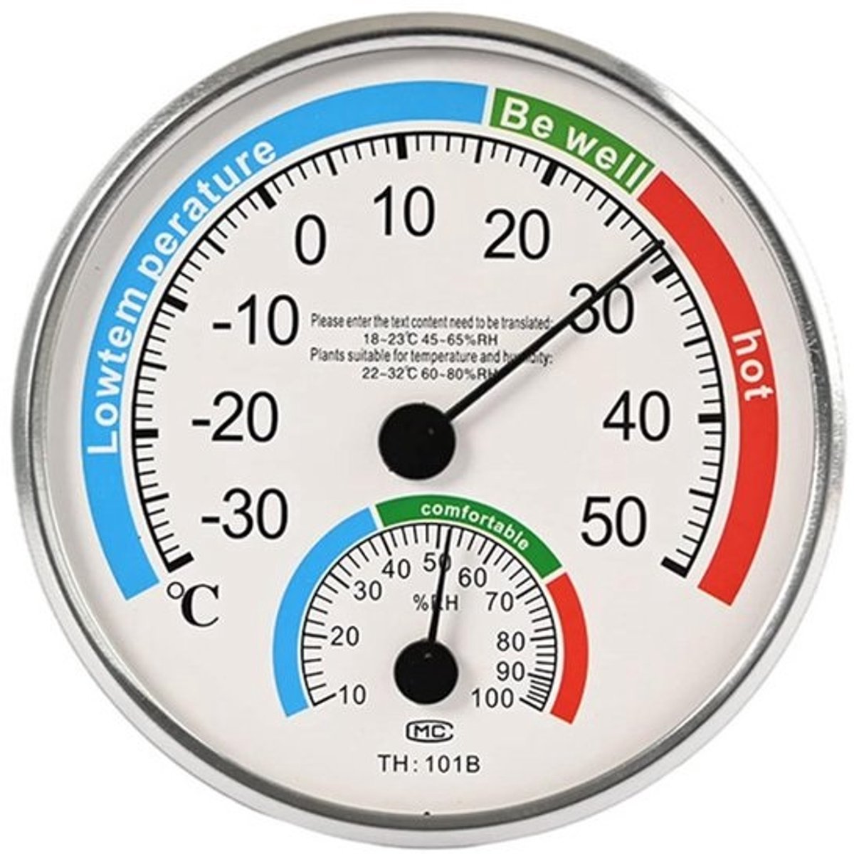 Analoge Thermo-Hygrometer voor Binnen - Kamertemperatuur en Luchtvochtigheid Controle