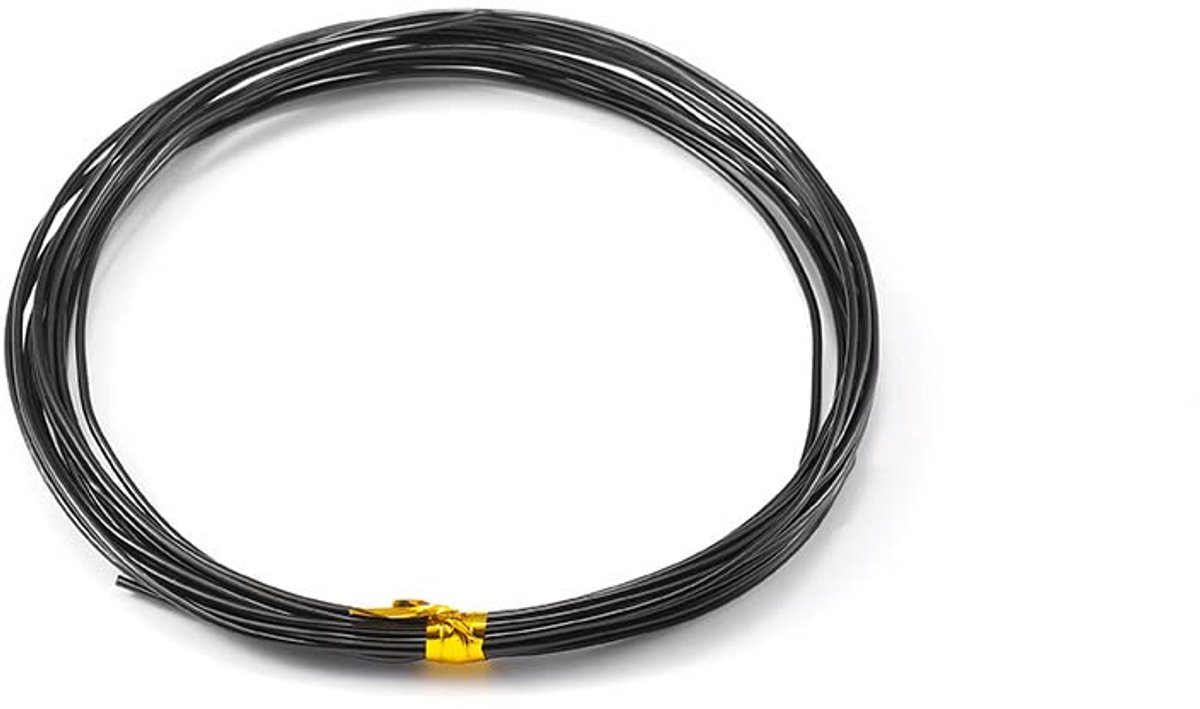 Draad, 20 m, 0,8 mm, aluminium knutseldraad, bloemdraad, decoratiedraad voor bloemstukken, doe-het-zelf handwerk, decoraties, sieraden, kransen maken, sieradendraad om te knutselen, zwart