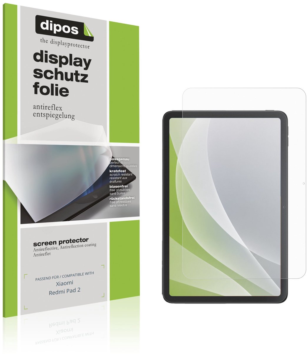 dipos – 2x Matte Beschermfolie geschikt voor Xiaomi Redmi Pad 2 | Krasbestendige & antireflecterende Screenprotector Ultra-Thin