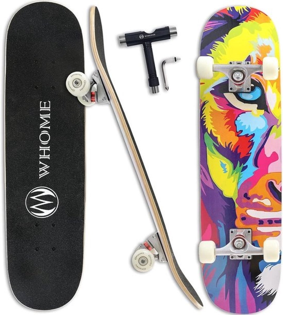 Compleet Skateboard 31 Inch voor Volwassenen en Kinderen Dubbele Kick Concave ABEC-9 Lagers
