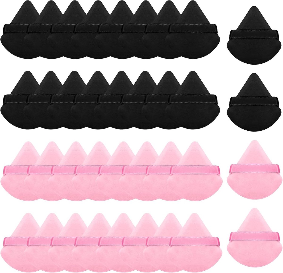 32-delige set poederpads, poederkwasten, make-up sponsen en beauty blenders voor perfecte make-up applicatie