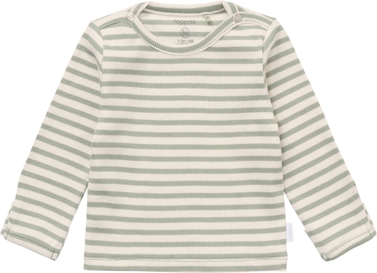 Noppies Shirt Stripe Lange Mouw - Maat 56 - Iceberg Green