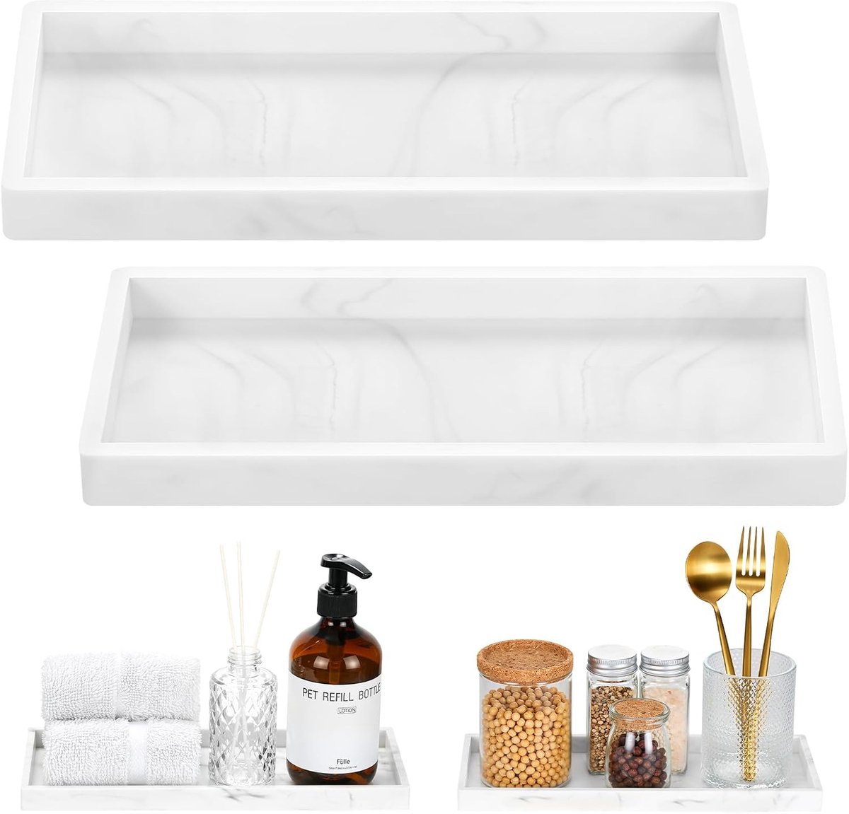 Zeepdispenser - Set van 2 - 30 x 13 cm - Siliconen - Vaatwasserbestendig - Waterbestendig