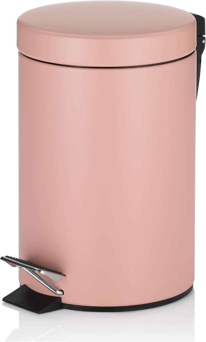 Pedaalemmer - 3 liter - Metaal - Roze