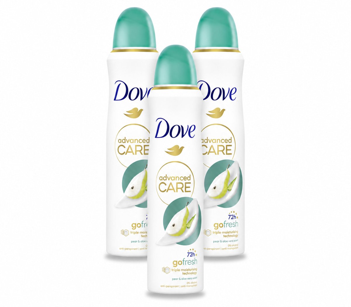 3 x Dove – Deodorant Spray – Peer & Aloe Vera – 150 ml - Bulkverpakking - 3 stuks