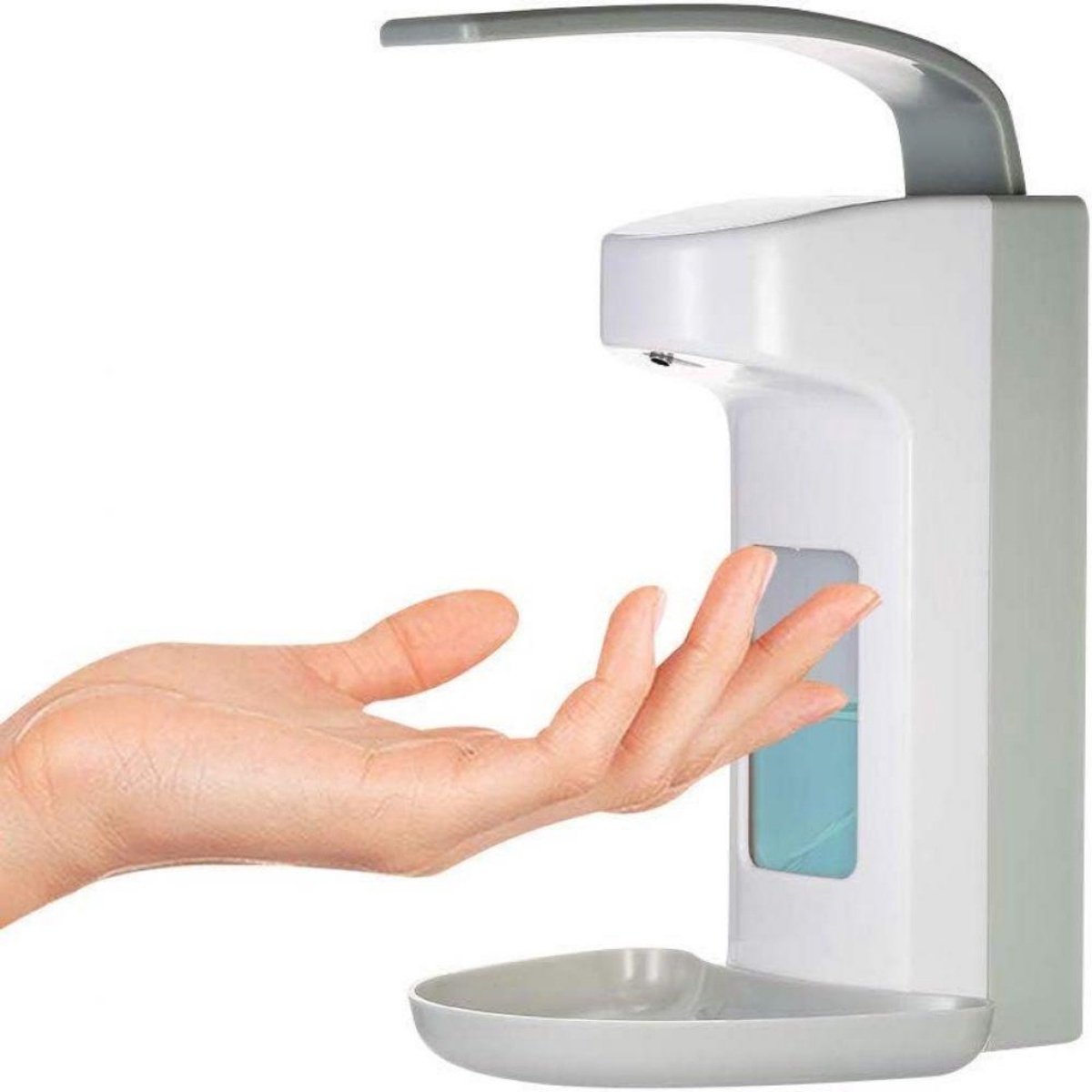 SSTRWGOOD Zeepdispenser - Wandmontage Elleboogbediende Zeepdispenser - 500ml Capaciteit - Geschikt voor Keuken en Badkamer - Duurzaam Kunststof Materiaal - Afmetingen 18x15,5x28cm