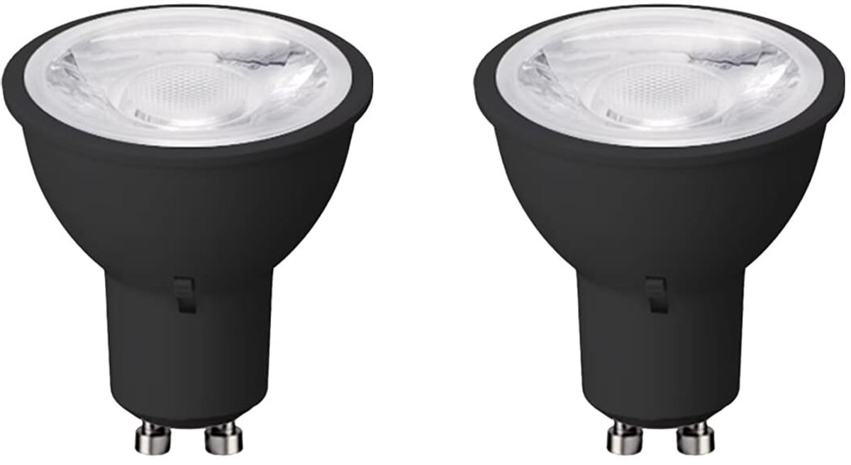 VITO ADVANCE-PRO - LED Spot GU10 - 6W 660lm 3CCT 2700/4000/6400K - Lichthoek 38° - Zwart - 35.000 uur - 2 stuks
