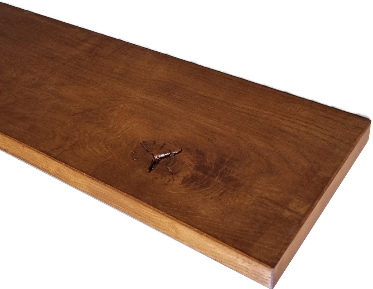 GoudmetHout Zwevende wandplank - donker eiken - 240 x 25 cm - Blinde Montage