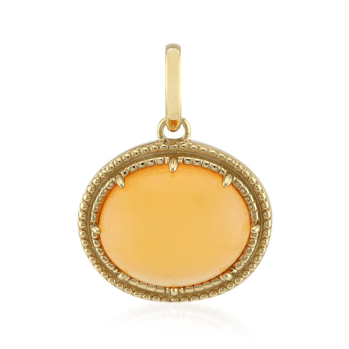 Cavill - Elegante Zilveren Hanger met 4,54 ct Carneool Cabochon - 925 Sterling Zilver Verguld - Ovale Madagaskar Edelsteen - Warme Kleur Sieraad