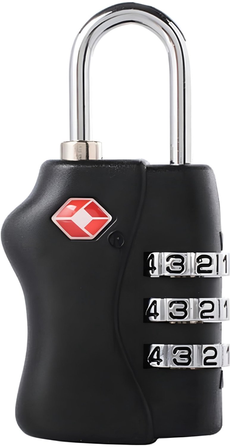 Shatchi 6195-TSA-LOCKS-BLACK-1PK TSA Goedgekeurd Zwart 3 Reiskoffer Bagageslot Combinatie Hangslot