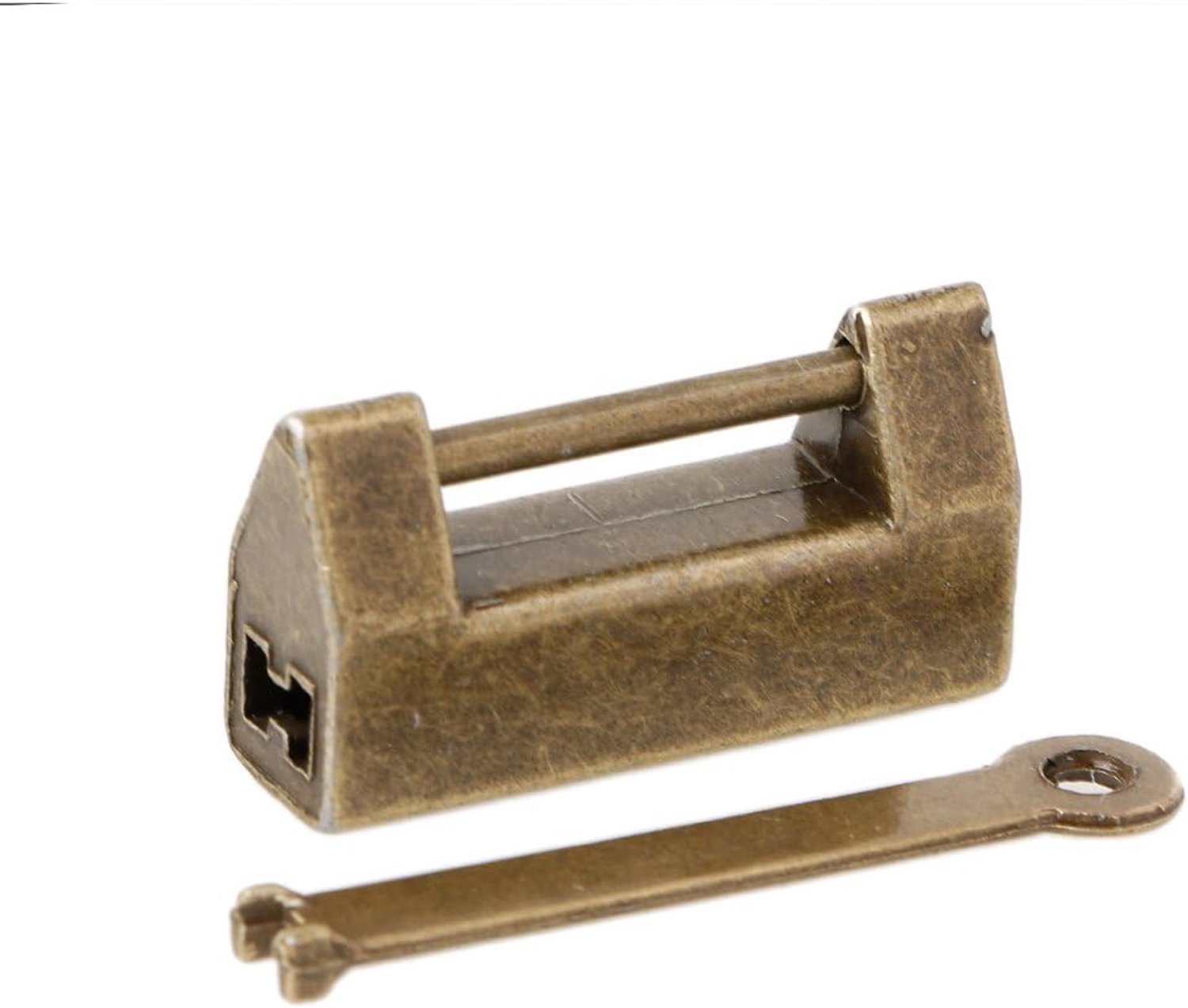 Hangslot 33 x 10 x 18 mm - vintage messing - oude stijl - uniek voor sieraden - Vemera