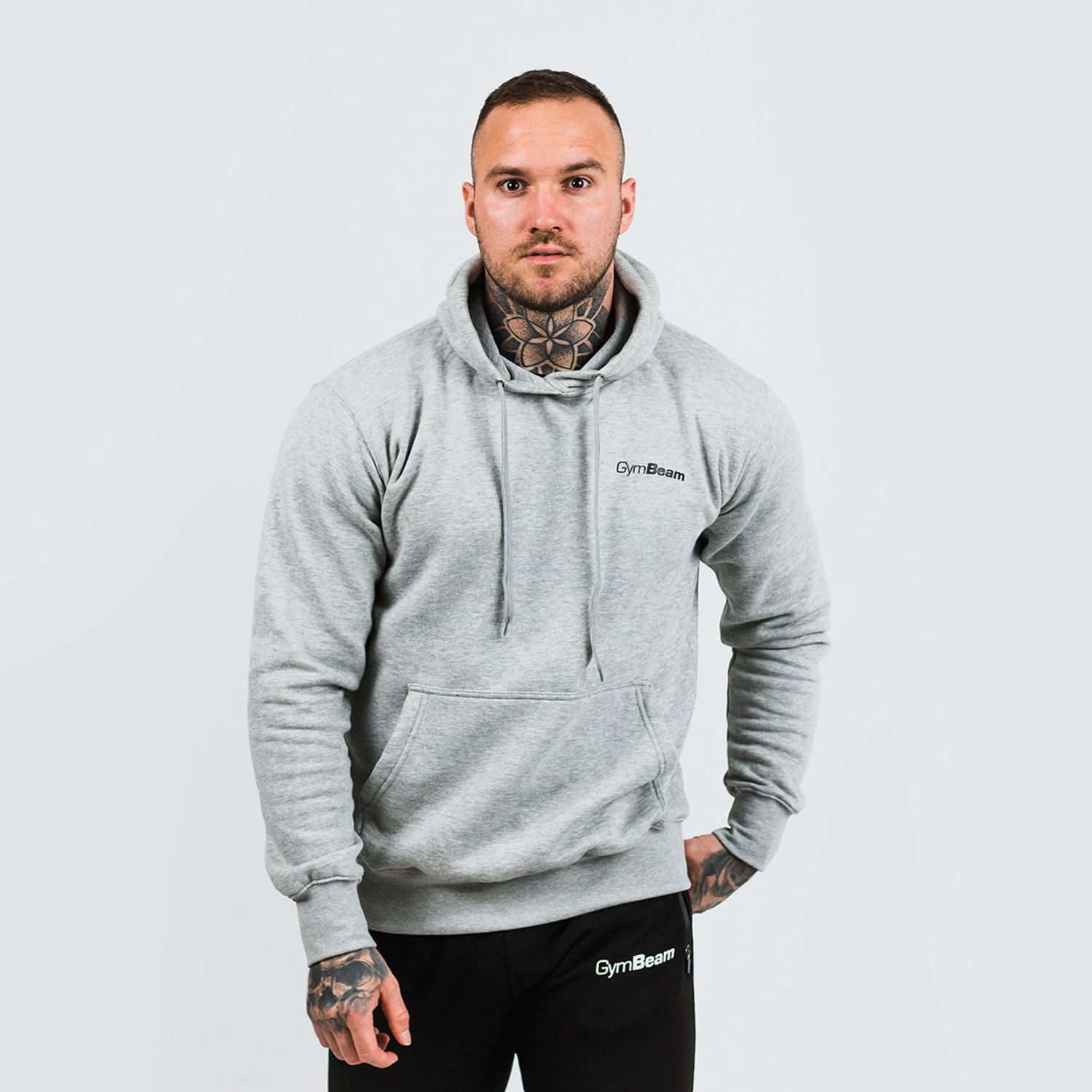GymBeam Heren Athlete Hoodie Grijs Zwart XXL