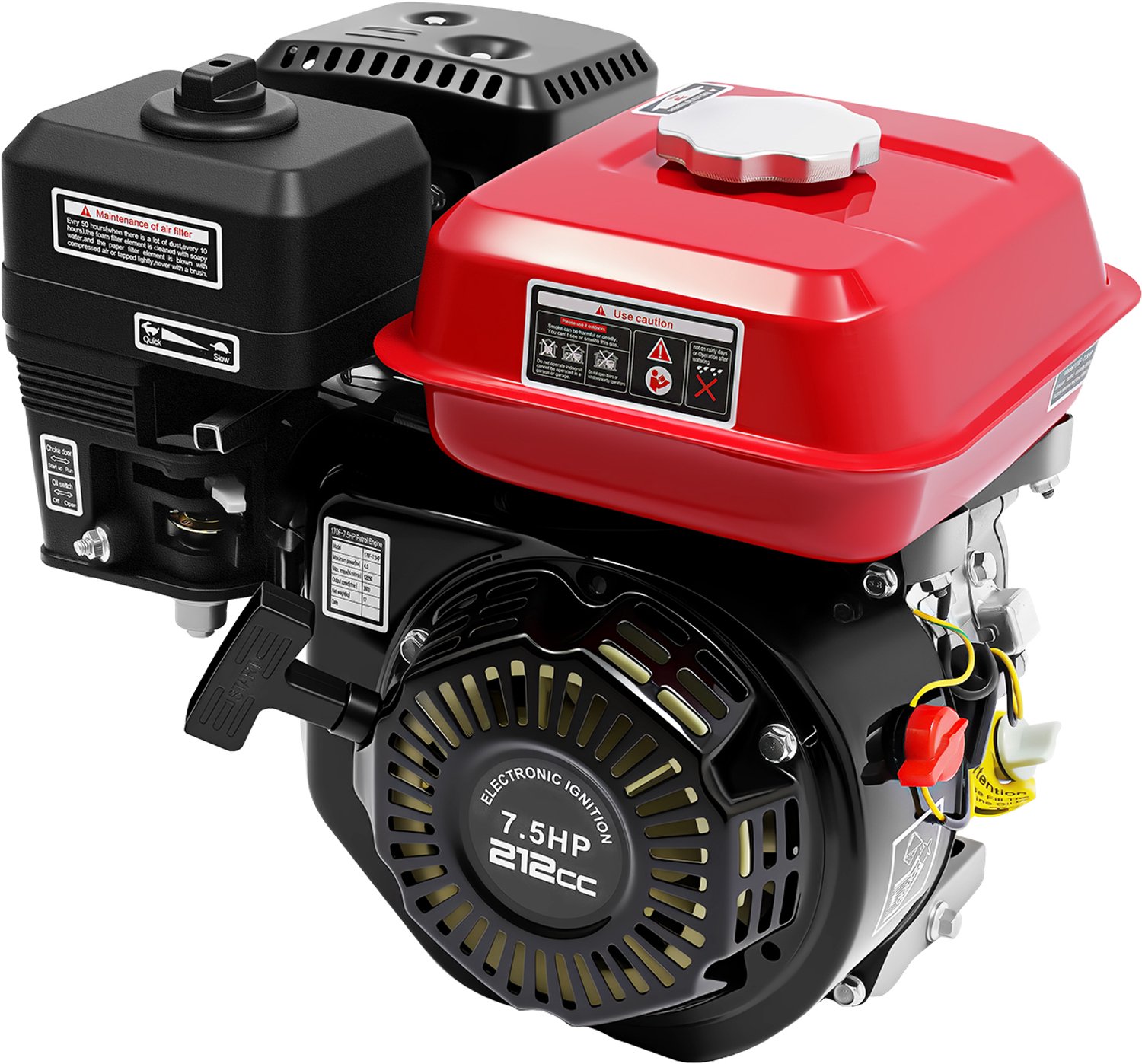 Benzinemotor 7.5 PK - 4 kW Vermogen - 212 CC Cilinderinhoud - Aluminium En Ijzer - Voor Skelters En Go Karts