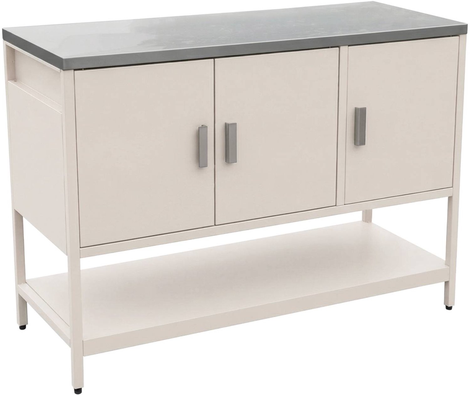 sweeek - Buitenkeukenmodule met 3 deuren en 1 plank staal 120x51x87,5 cm - naxos