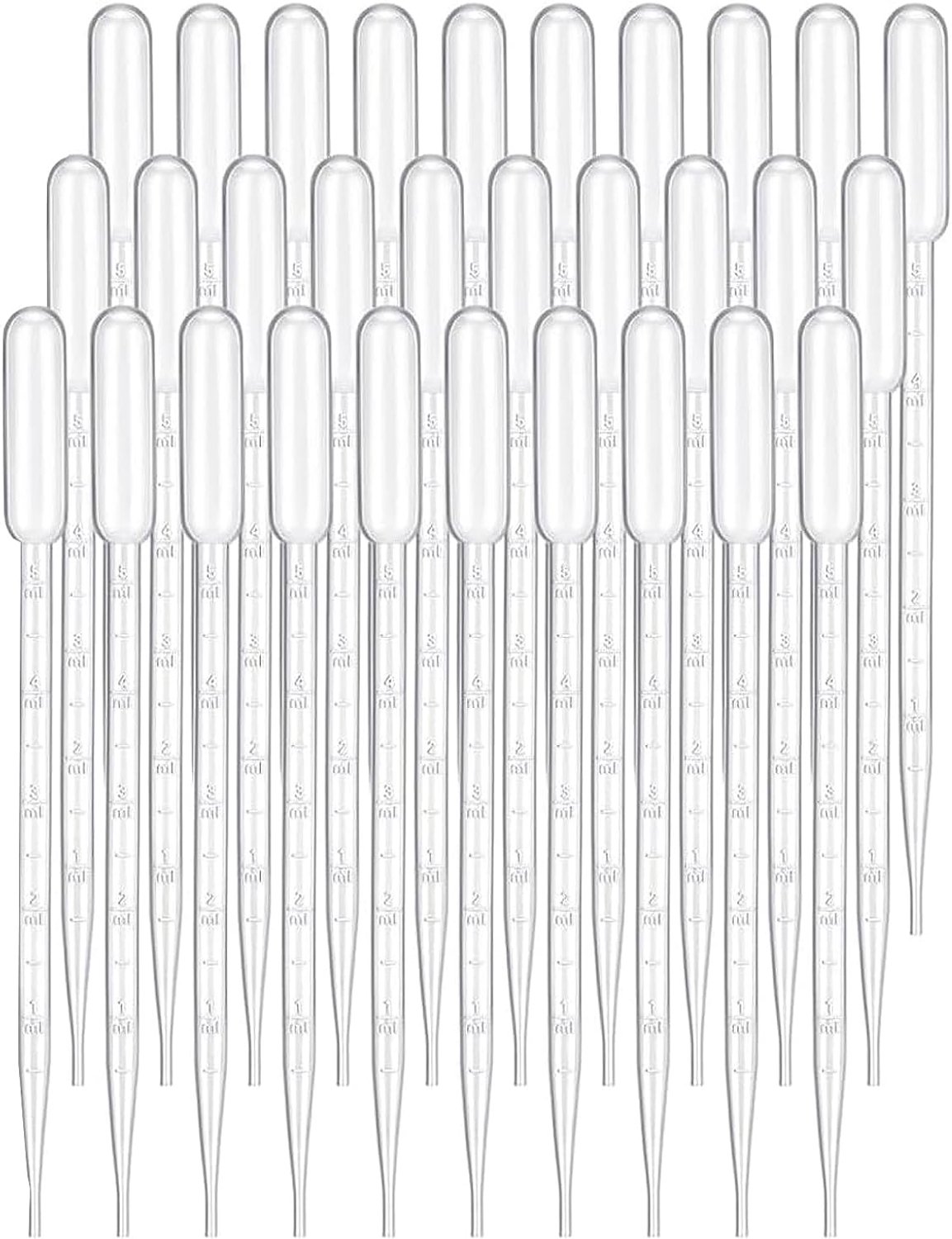 Plastic pipetten 5ml - transparant - 30 stuks - ideaal voor vloeistoffen mengen - ShopVlot