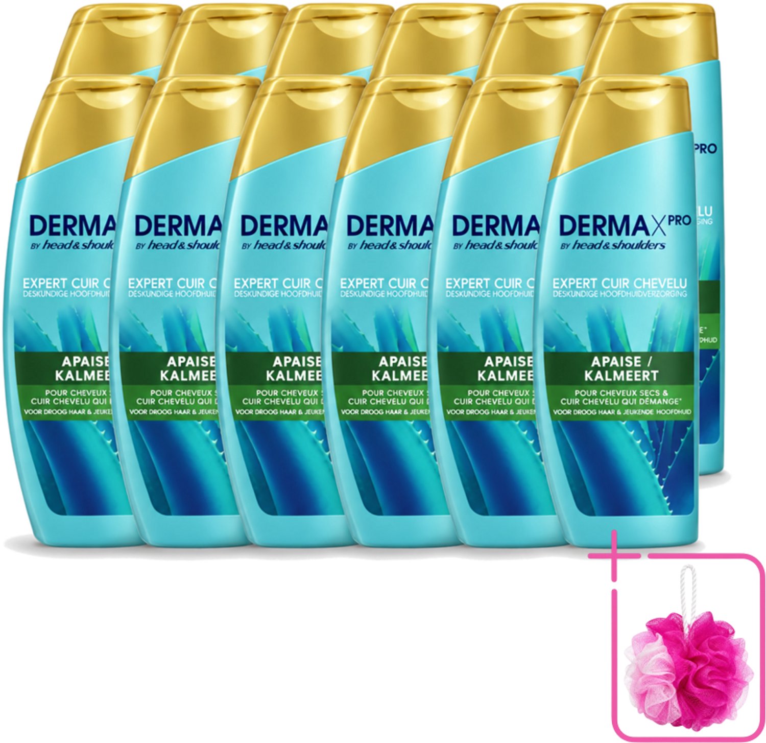 12 x Head & Shoulders - Shampoo - DermaXpro - Kalmeert - 225ml - Bulkverpakking - Kwaliteit - Douchemop - Prijs
