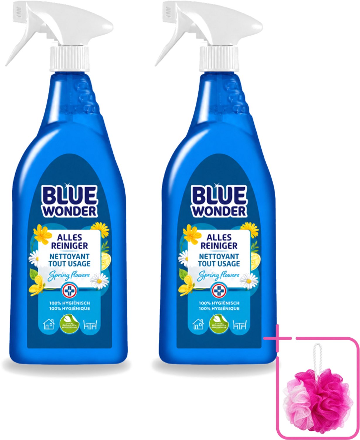2 x Blue Wonder - Allesreiniger - Lente Bloemen - Hygiënisch - Biologisch Afbreekbaar - 750 ml - Bulkverpakking - Allesreiniger - Reinigings spray