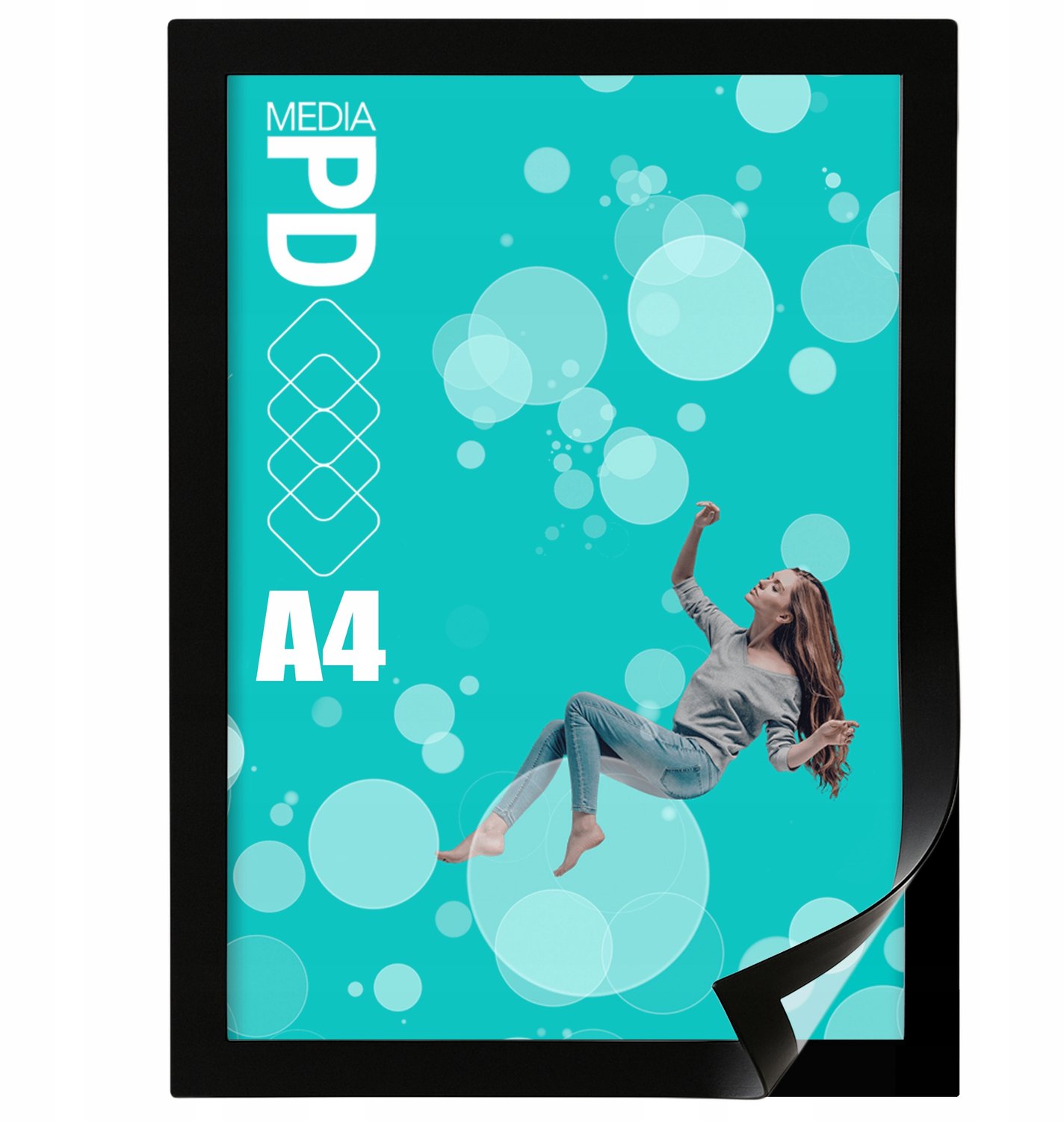 Zelfklevend Magnetisch A4 Frame Zwart - Documenten & Posters
