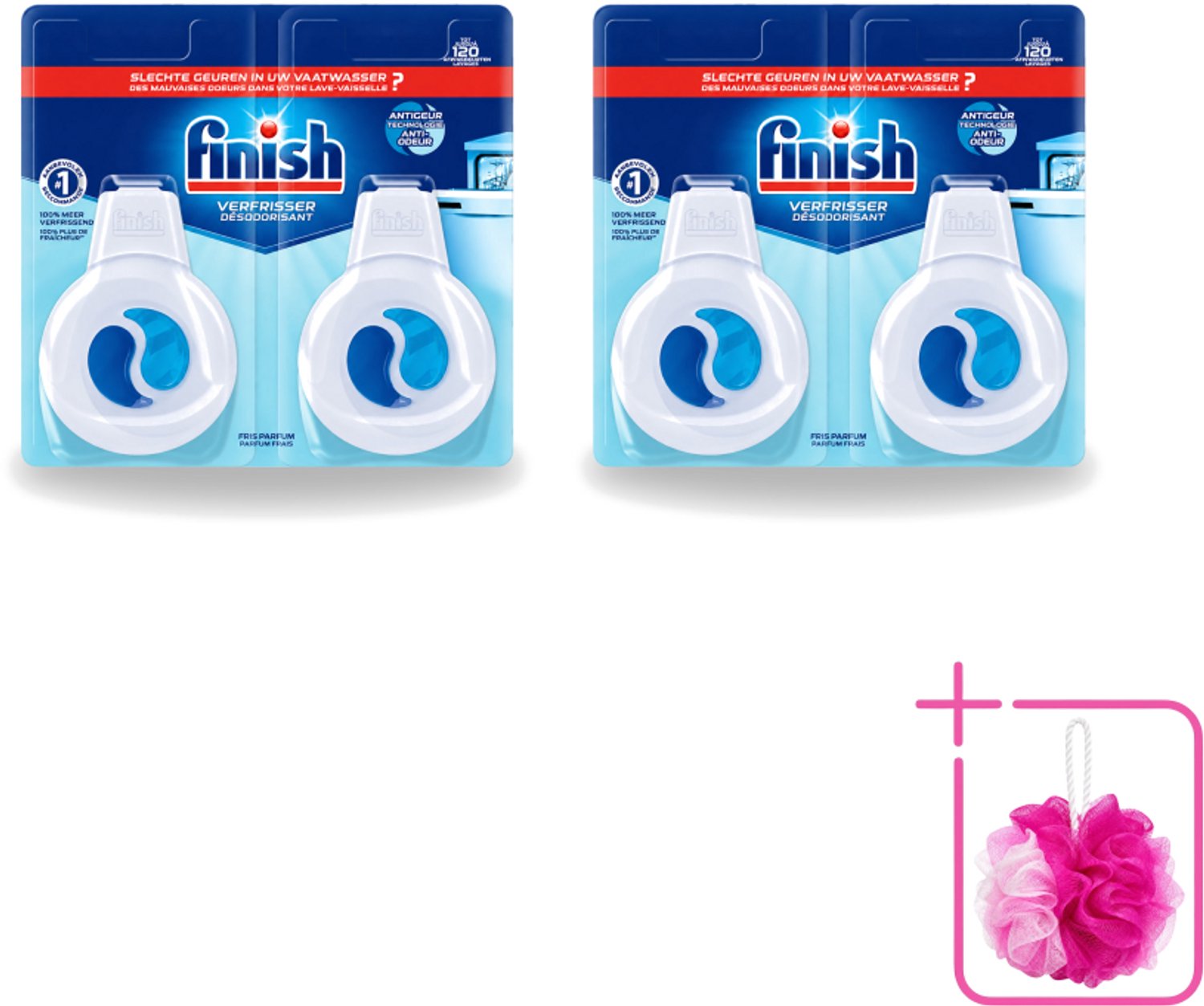 2 x Finish Deo Odorstop - Vaatwasverfrisser - Fris Parfum - Anti-geur - Tot 120 Afwasbeurten - Bulkverpakking - Vaatwasverfrisser - Douchemop - Geurstop