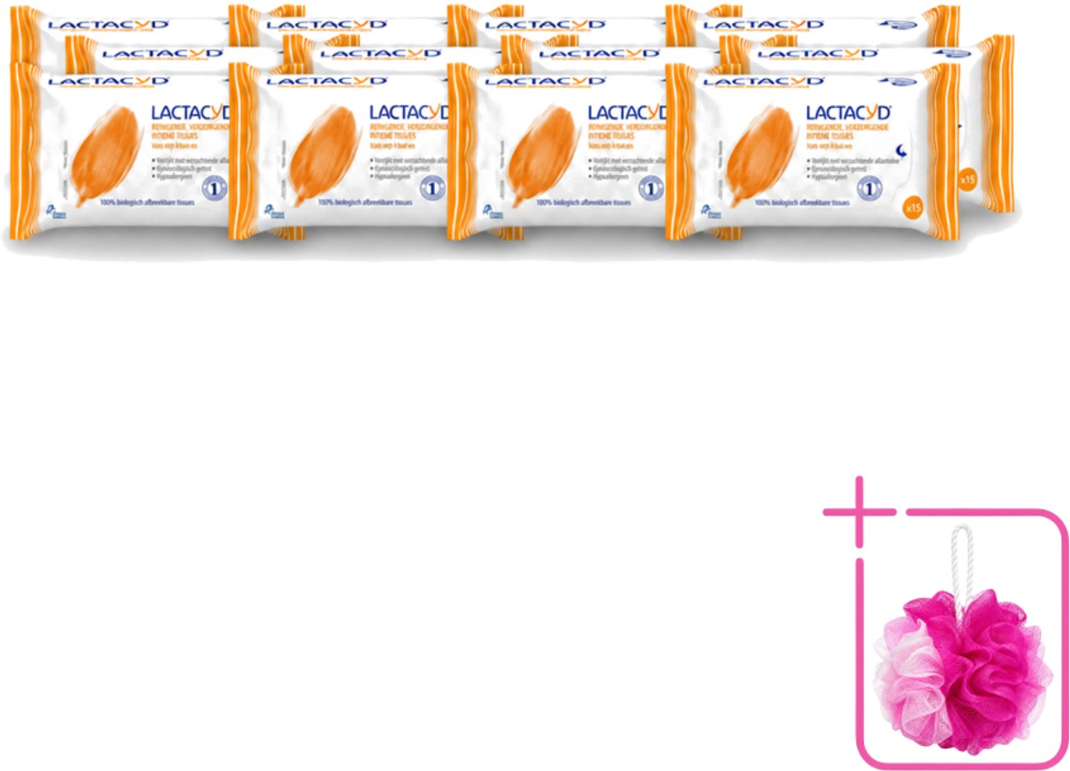 12 x Lactacyd Classic - Intieme Doekjes - Reinigend - Biologisch Afbreekbaar - 15 Doekjes - Bulkverpakking - Intieme doekjes - Reiniging intieme zone