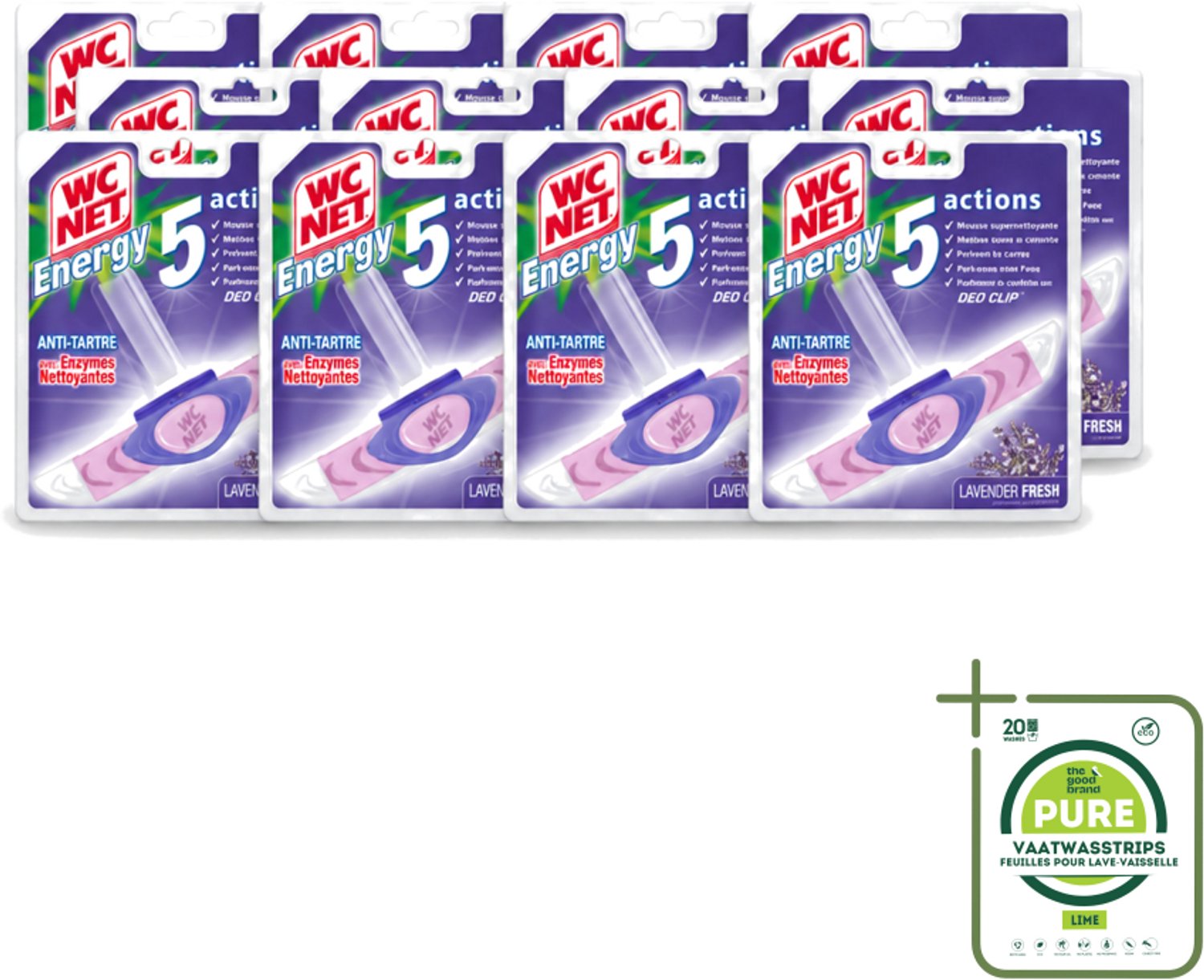 12 x WC Net - Toiletblok - Lavendel - 1 Blokje - Grootverpakking - Vaatwasstrips - Toilet Net - Toilet Reiniger - Lavendel Geur - Toilet Reinigen - Toilet Hygiëne