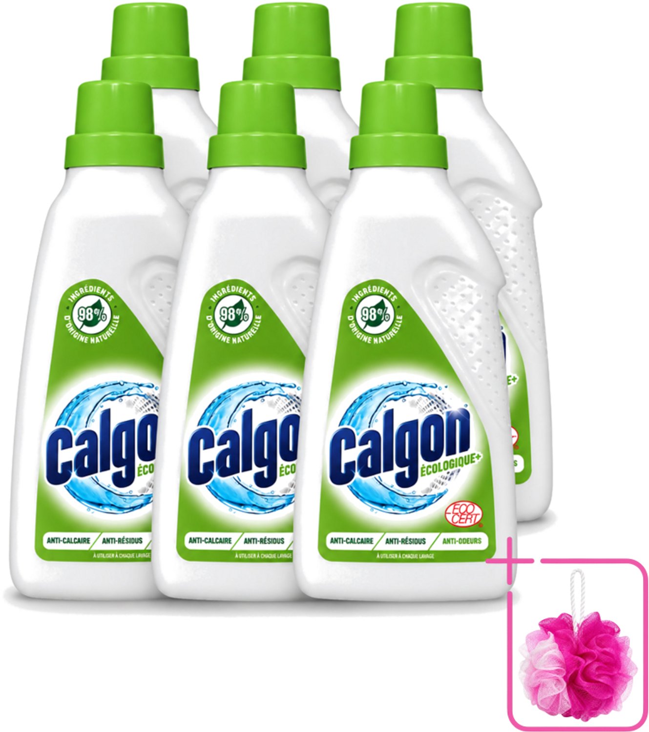 6 x Calgon - Wasmachinereiniger - Gel - Ecologisch - Tegen Kalkaanslag / Wasmiddelresten / Geuren - 750ml - 15 Wasbeurten - Bulkverpakking - Wasmachine reinigen - Douchemop - Kalkaanslag voorkomen