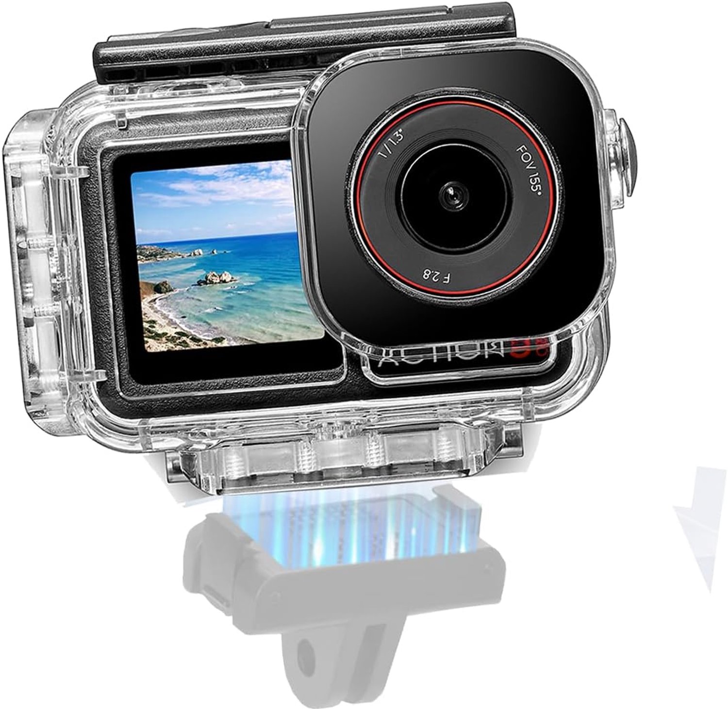 Duikbehuizing voor DJI Action 5 Pro/4/3 - waterdicht - ABS + PC - kristalheldere opnames - ShopVlot