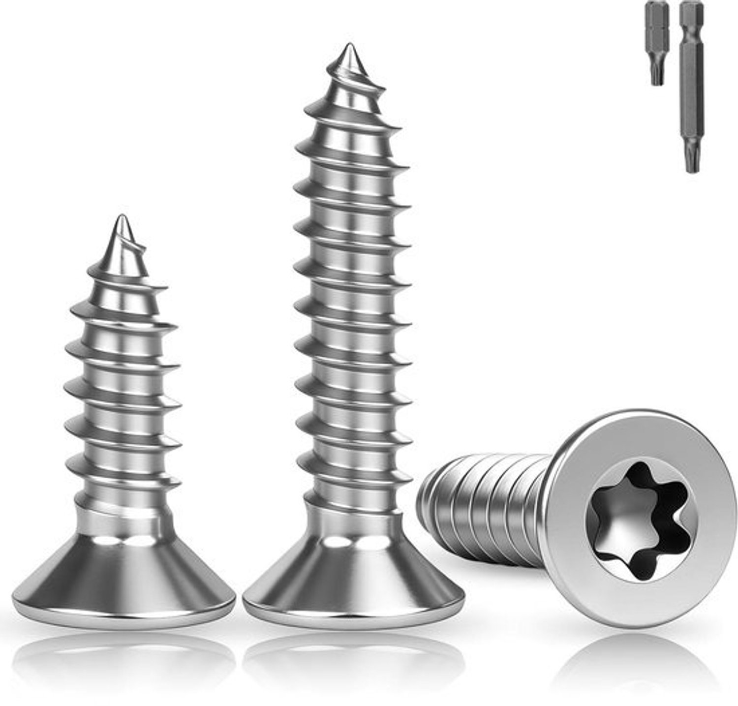 Houtschroeven RVS - Torx Schroeven - Meubels Bevestigen - Volledige Draad - M4x16mm - Zilverkleurig