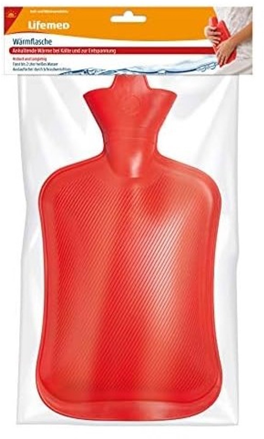 Warmwaterkruik - Rood - 32,5 cm x 20,3 cm - 2 Liter met Schroefsluiting - Voor Warmte en Comfort