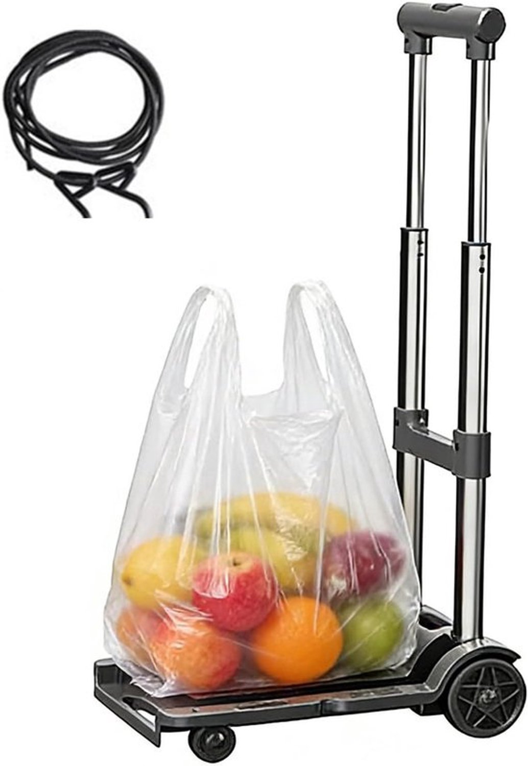 Opvouwbare Steekwagen - Draagbare Trolley - Materiaal Transport - In Hoogte Verstelbaar - 100 kg Capaciteit - Donkergrijs