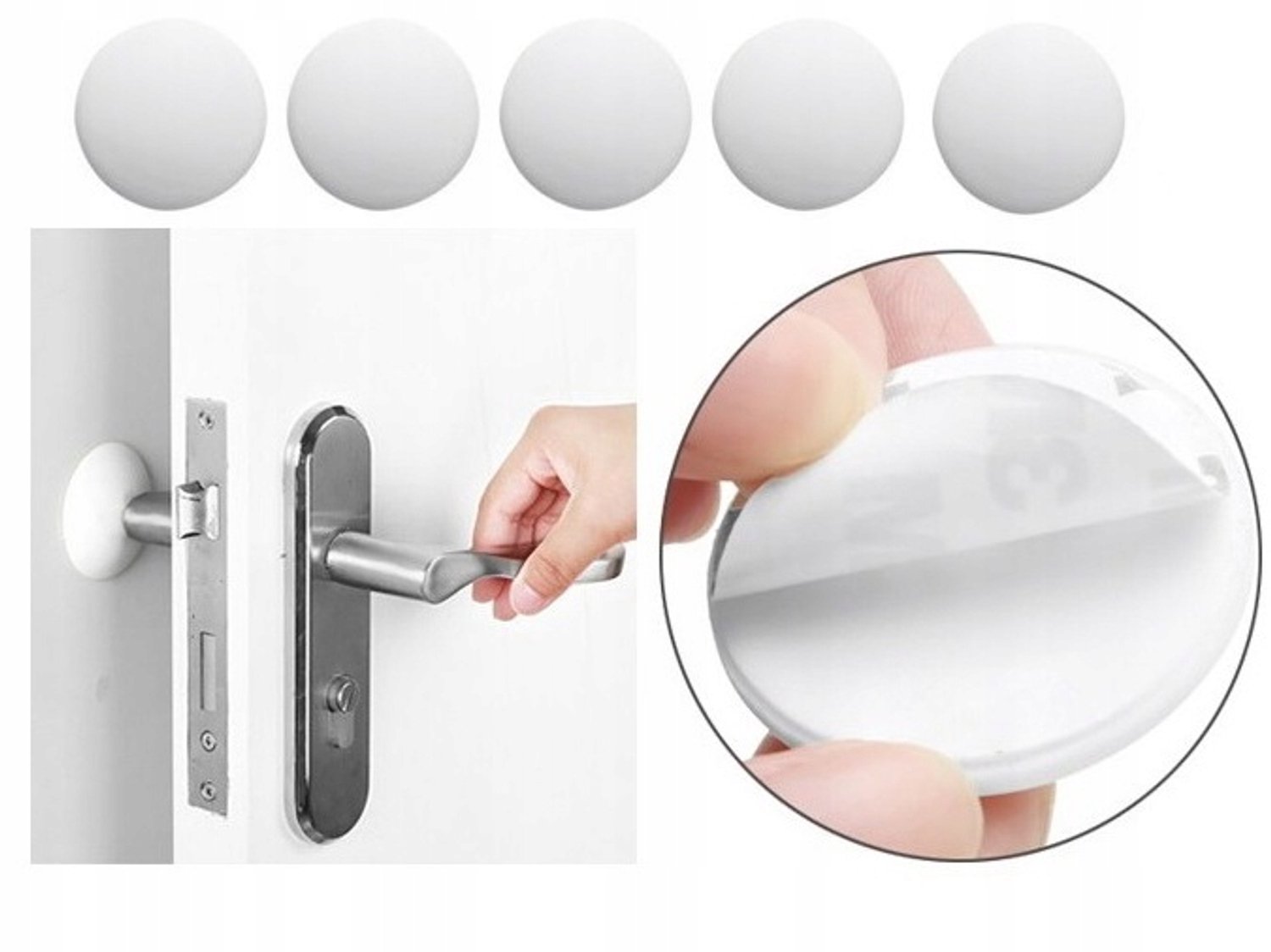Zelfklevende Deurstopper Wit 40mm - 5 Stuks