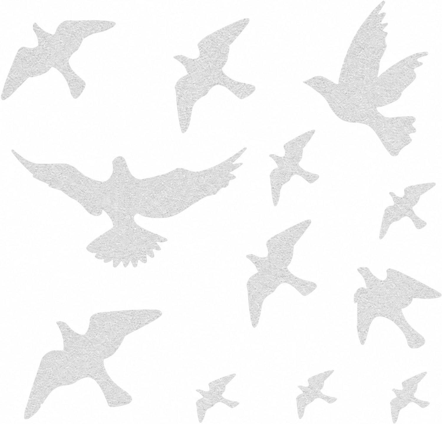 Vogelbescherming raamstickers 12 stuks - zelfklevend - duidelijke markering - voorkomt botsingen - Vemera