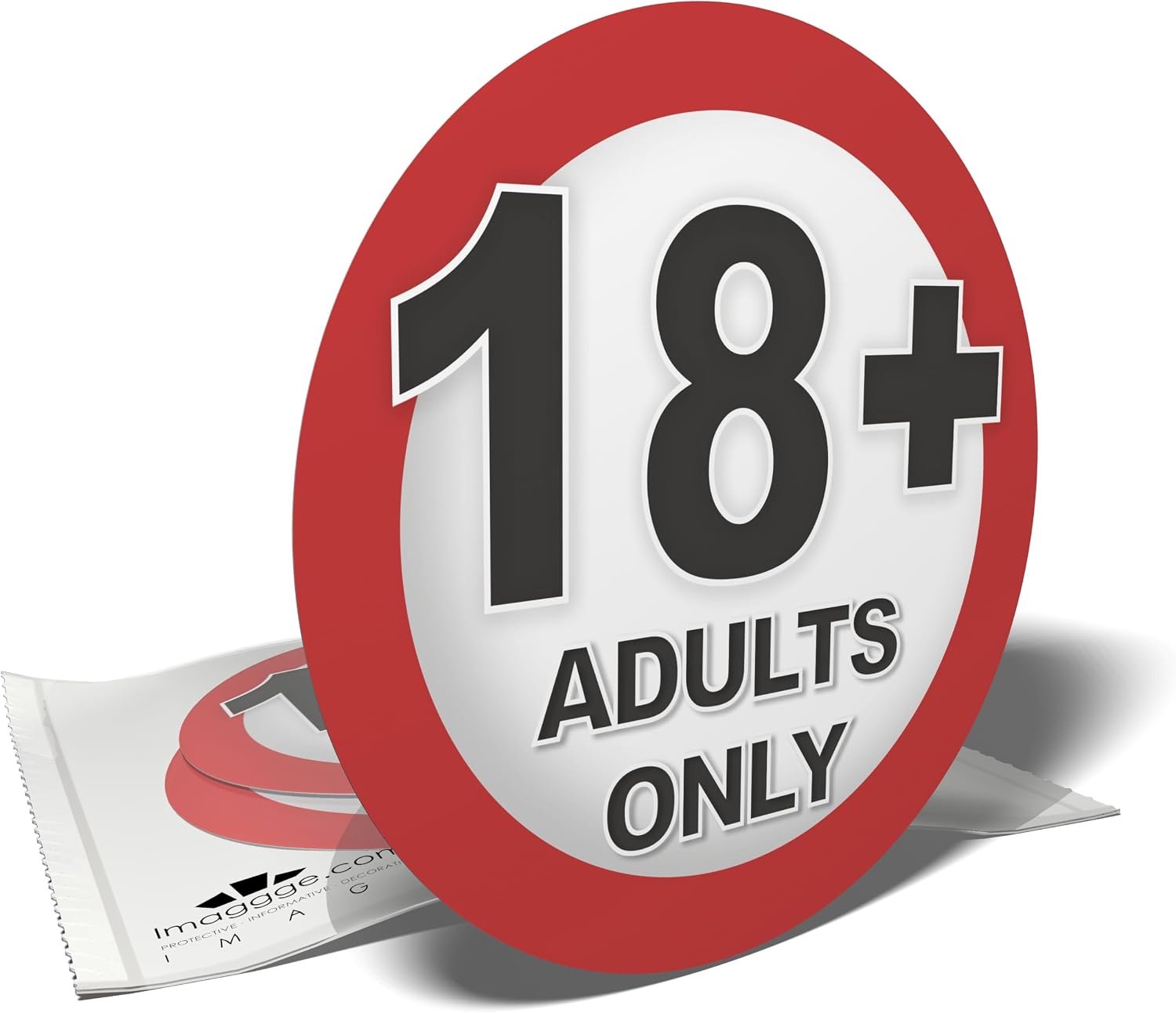 Waarschuwingsstickers 10 cm - set van 3 - water- en uv-bestendig - markeer 18+ gebieden - Homevero