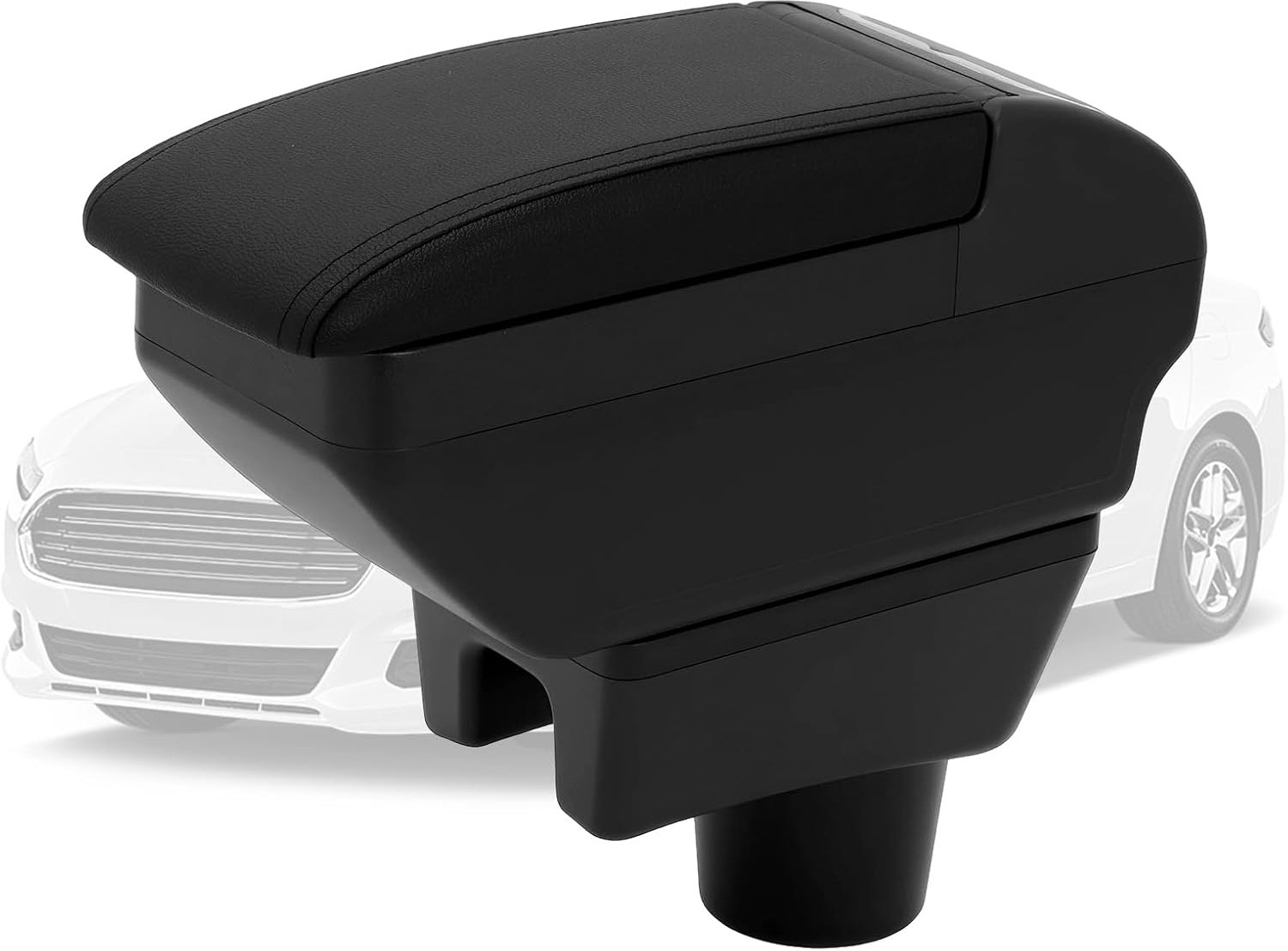Auto-armsteunbox voor Mirage Attrage 2014-2023 - dubbellaags console-organizer - bekerhouder en opbergvak - ShopVlot