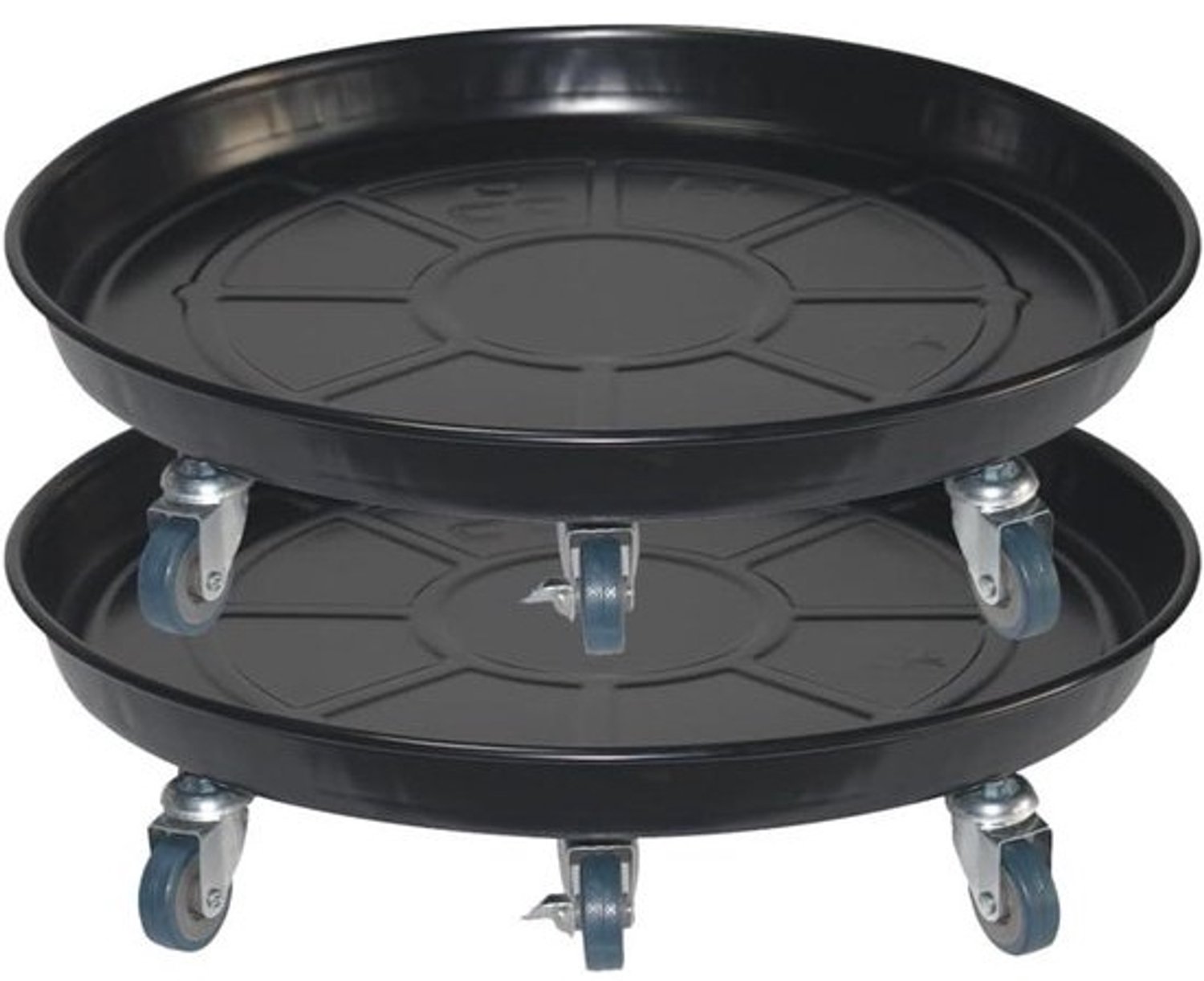 Plantenstandaard met wielen - Plantencarrier Rolbaar - Verplaatsen Potten - Afsluitbare wielen - 50 cm Diameter - Zwart