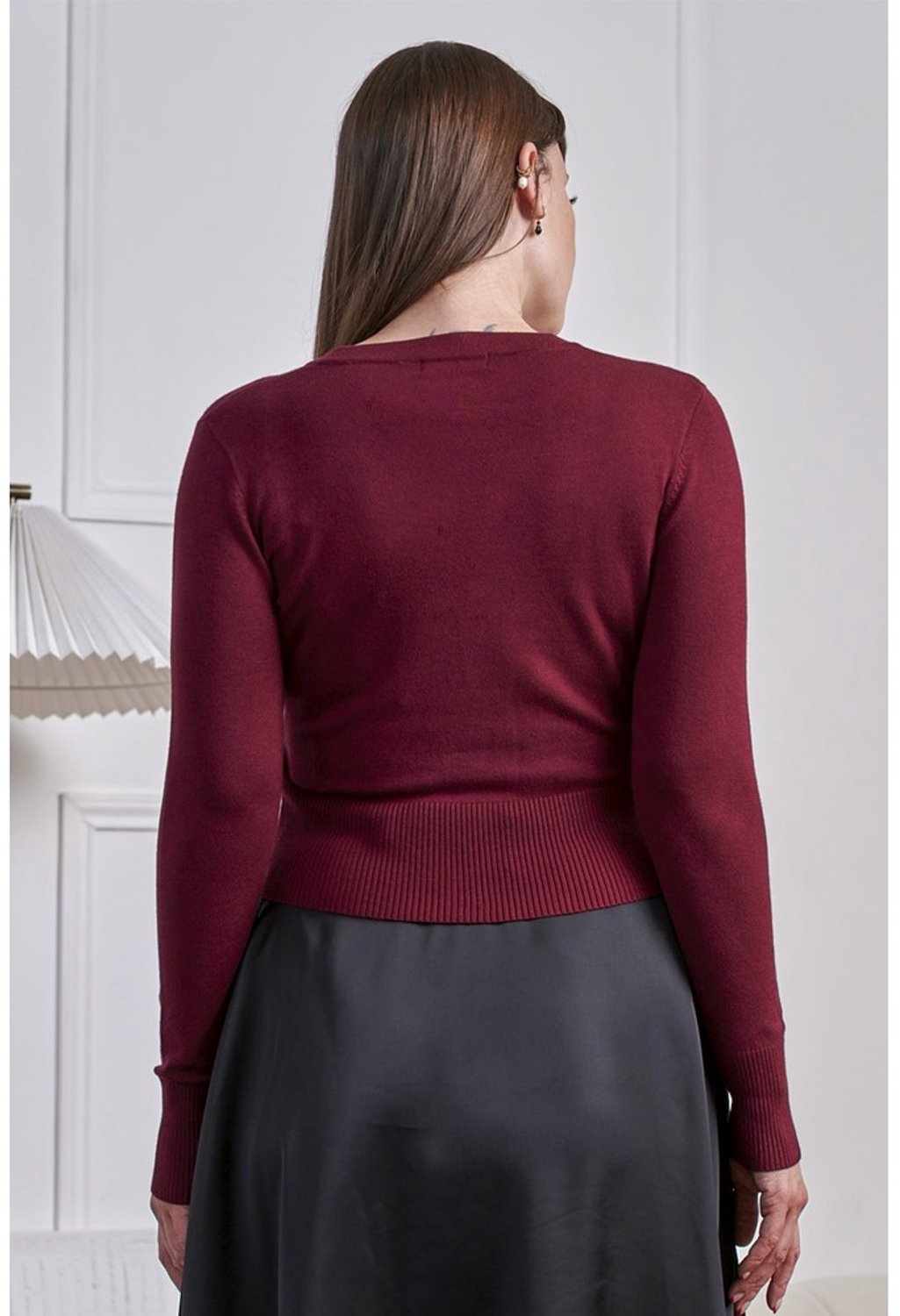 Banned - Nara Roses And Daisies Cardigan - 4XL - Bordeaux rood