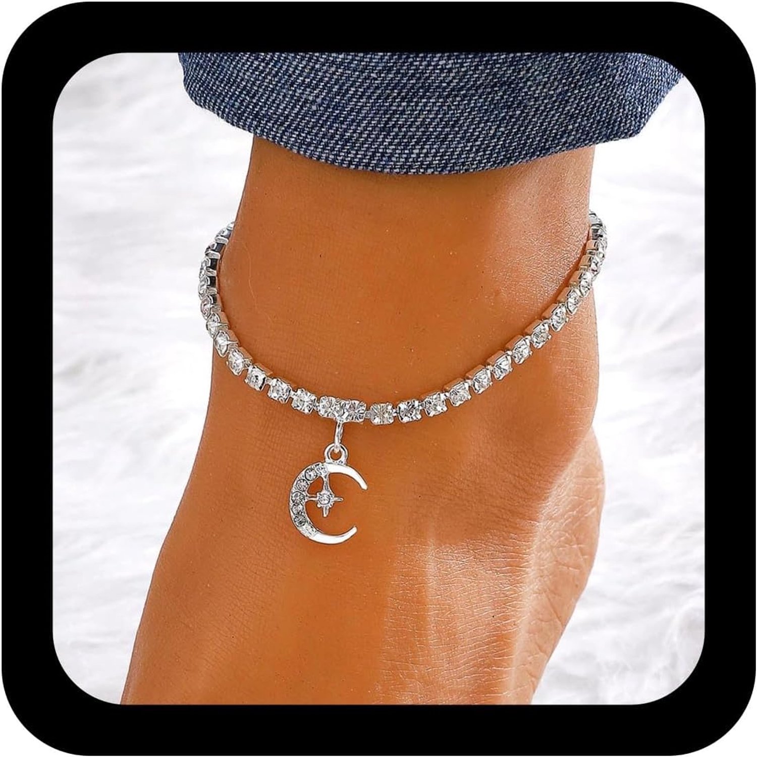 Anklet Boho Tennis - Zilveren Rhinestone - Dropper Tassel - Perfect voor de zomer - ShopVlot