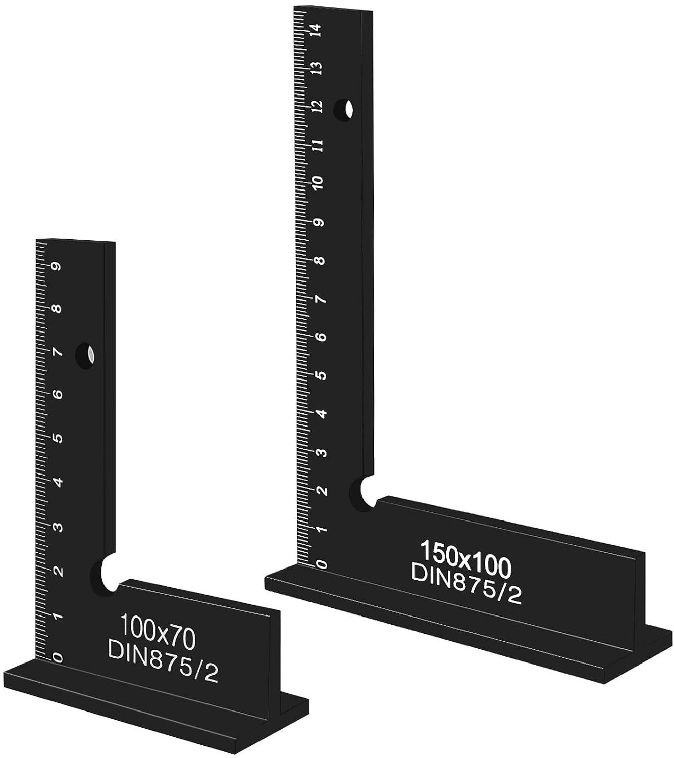 Timmerhoek Set - Aluminium - 150 mm x 100 mm en 100 mm x 70 mm - Voor Nauwkeurige Metingen en Positionering