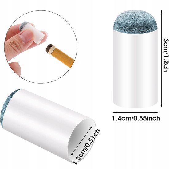 25x Biljartkeuphoesjes - Vervangbare Tips 13mm — afbeelding 2