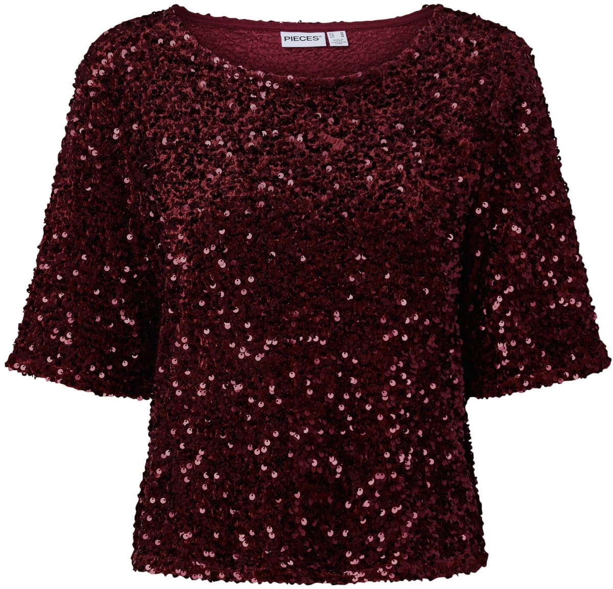 Pieces Top met korte mouwen PCKAMMY PAILLETTEN