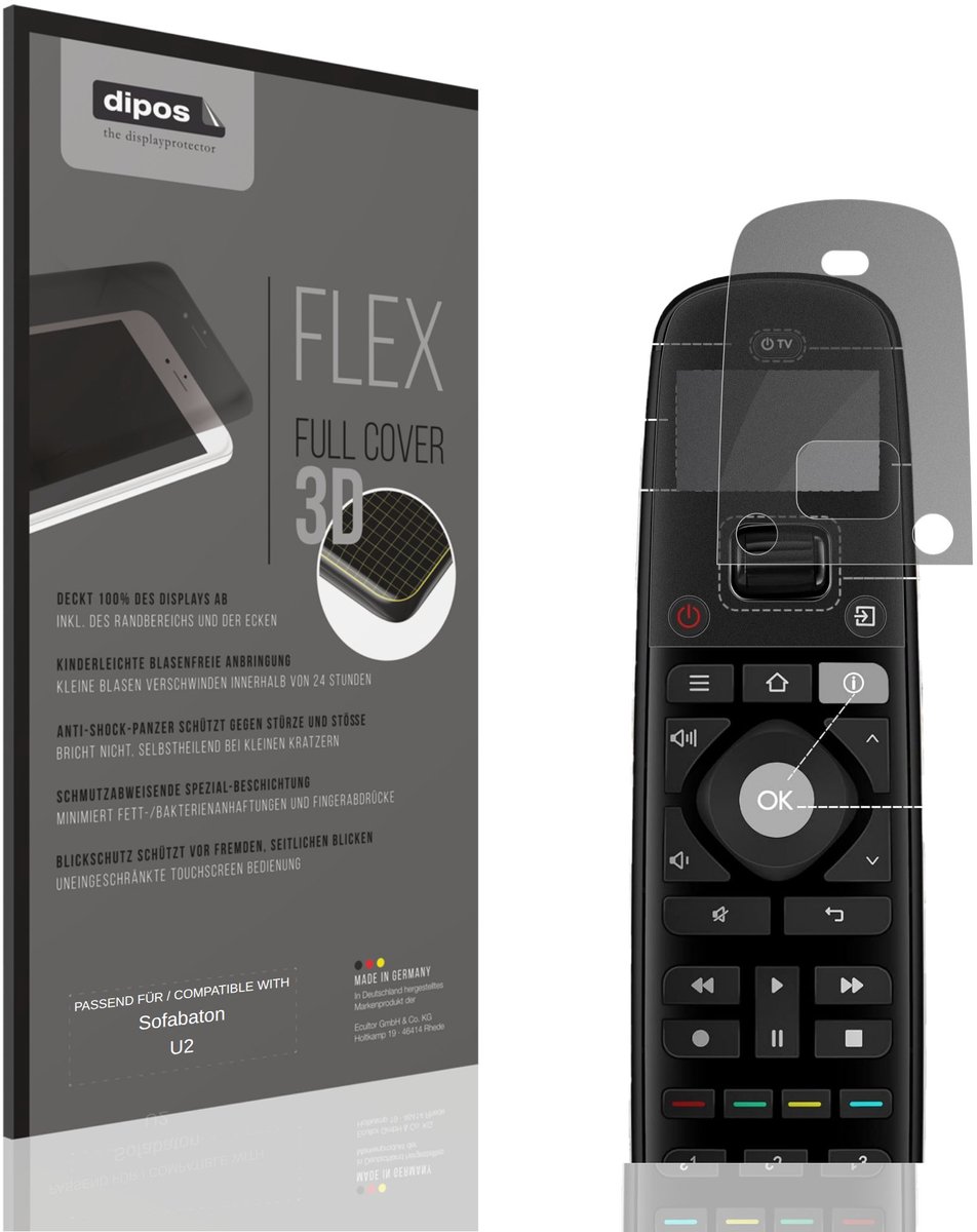dipos FLEX – Matte Privacy Screenprotector geschikt voor Sofabaton U2 | Volledige Schermbescherming | Case-Friendly