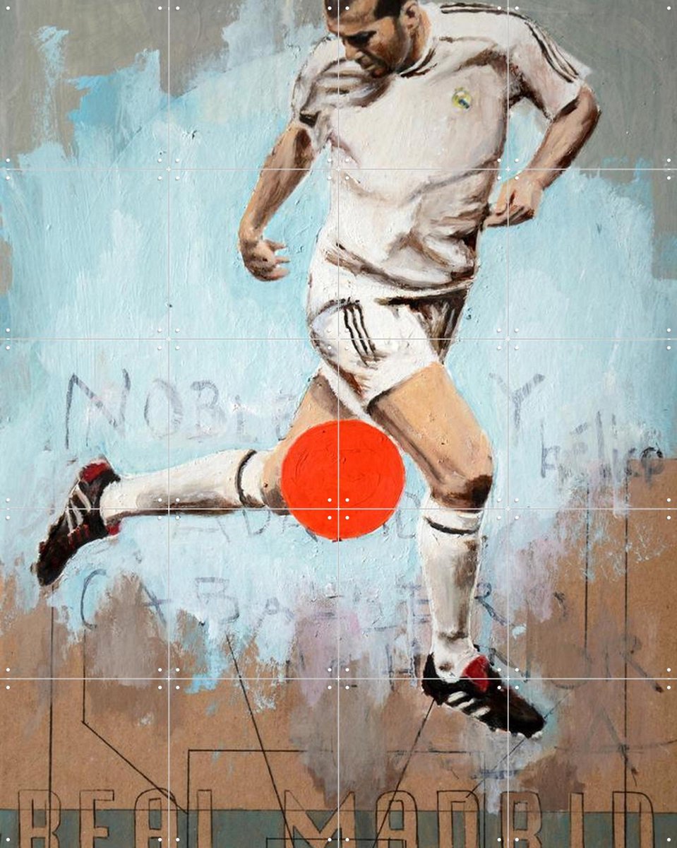 IXXI One Love Real Madrid, David Diehl - 80 x 100 cm - Gratis ophangtool - Grote wanddecoratie en posters - Pop art, Grafisch Ontwerp, Illustraties