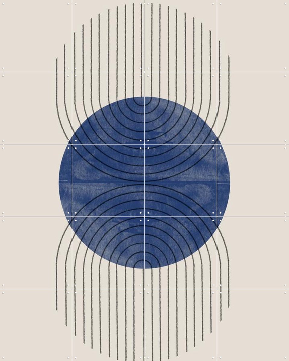 IXXI Perfect Point Blue, The Miuus Studio & Various - 80 x 100 cm - Gratis ophangtool - Grote wanddecoratie en posters - Illustraties, Geometrische