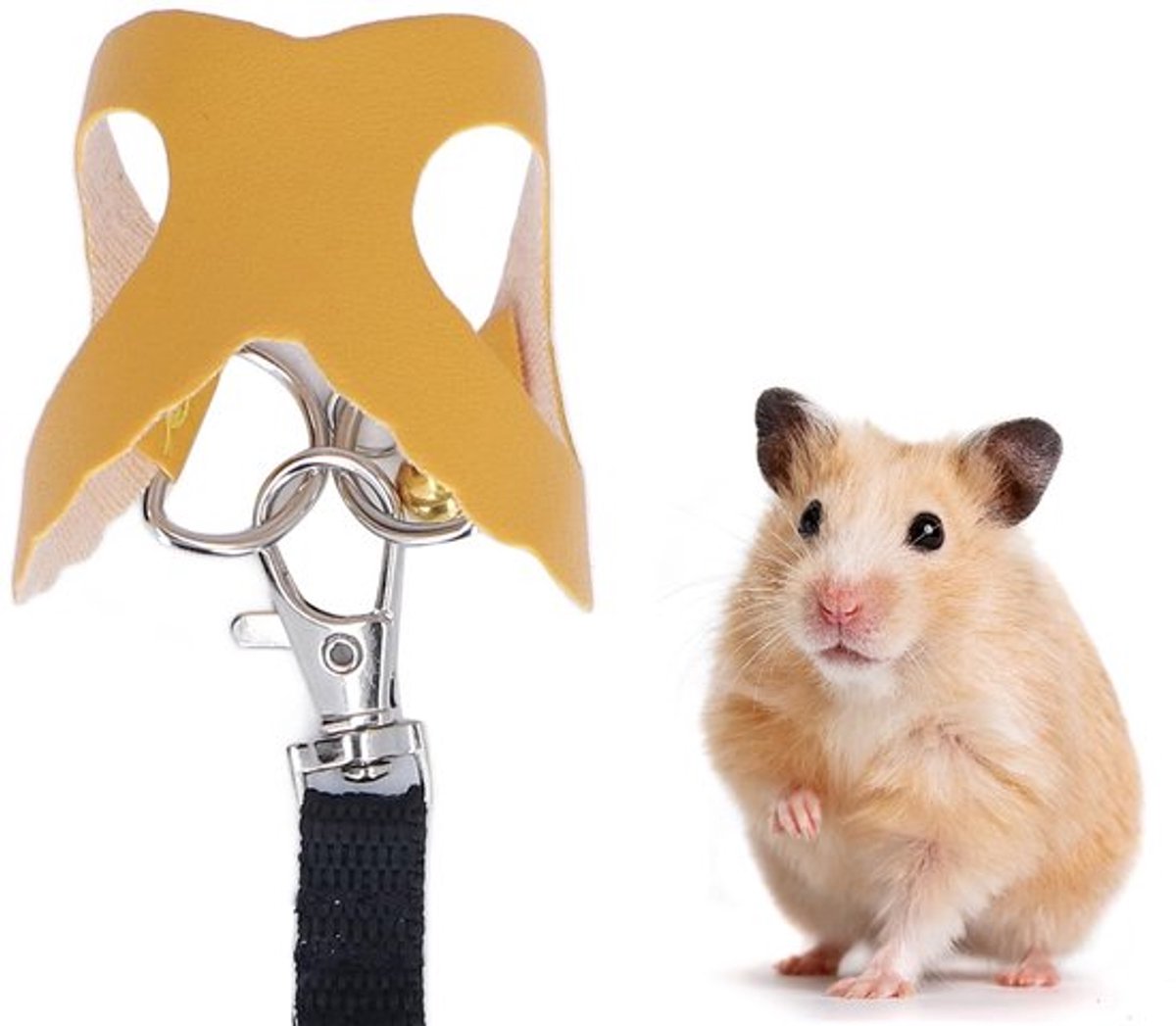 Store_7 - Hamster Harnas - Wandelen - Met Bellen - Geel - Huisdier Harnas - Voor