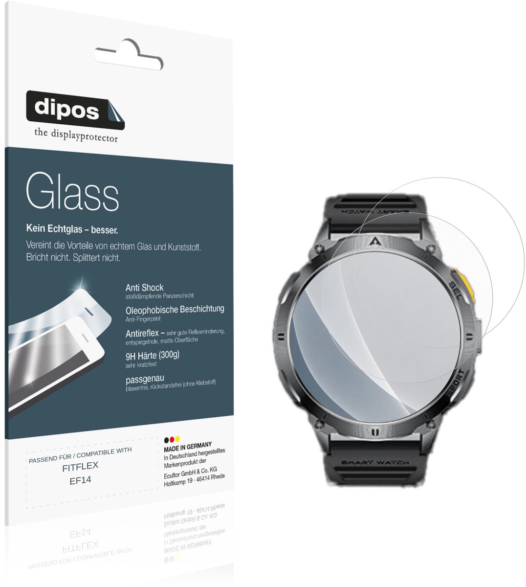 dipos – 2x Matte Pantserfolie geschikt voor FITFLEX EF14 | 9H Screenprotector