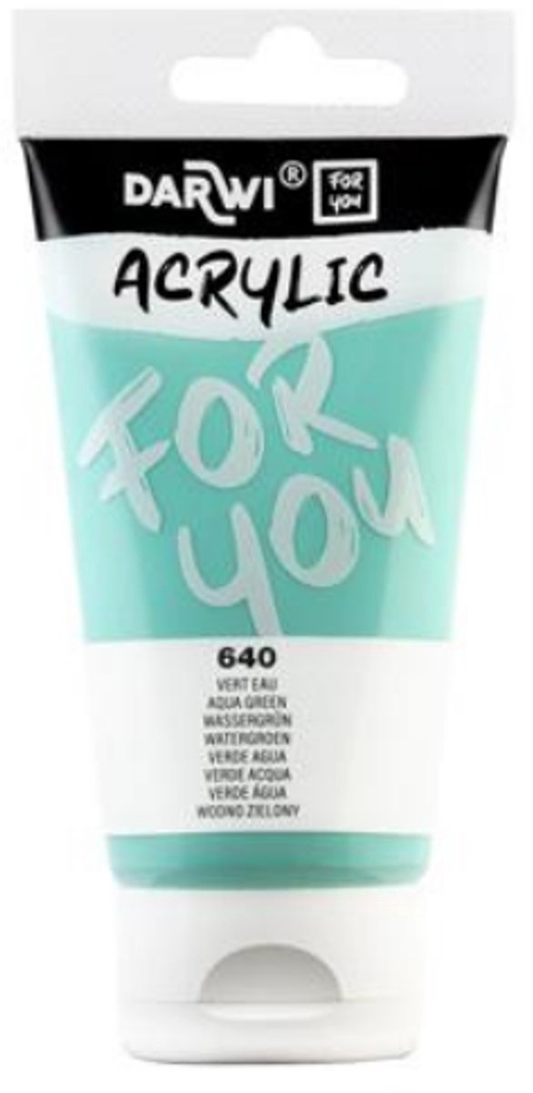 Darwi For You acrylverf 75 ml in tube watergroen