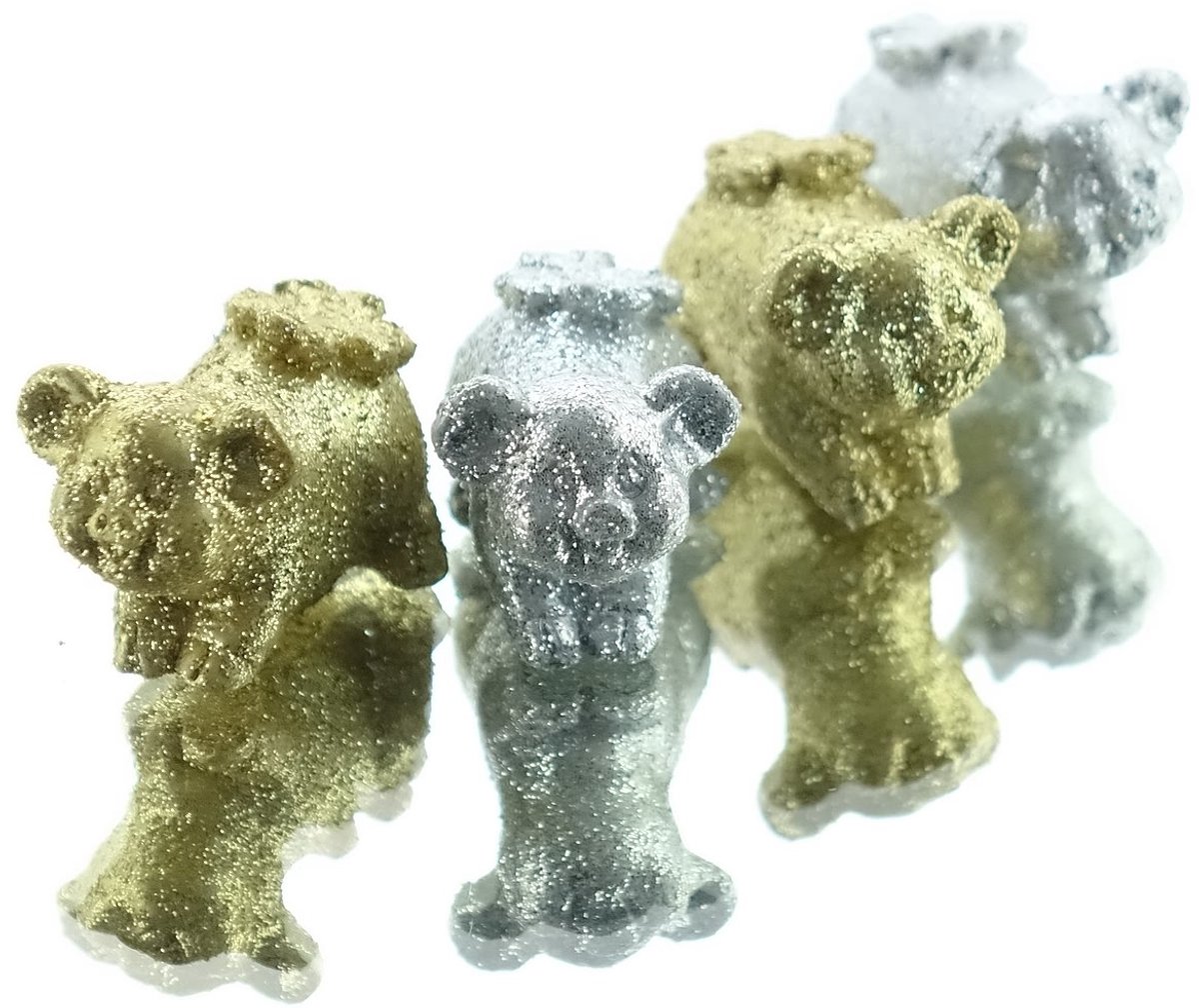 Riffelmacher Geluksvarkentjes Goud Zilver 3cm 4 stuks