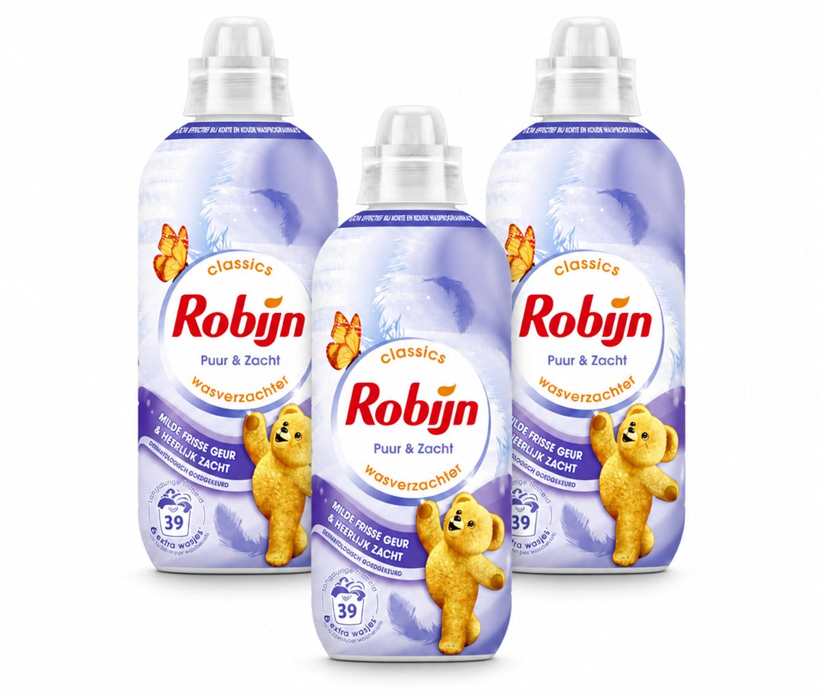 3 x Robijn – Wasverzachter – Puur & Zacht – 780 ml - Bulkverpakking - 3 stuks